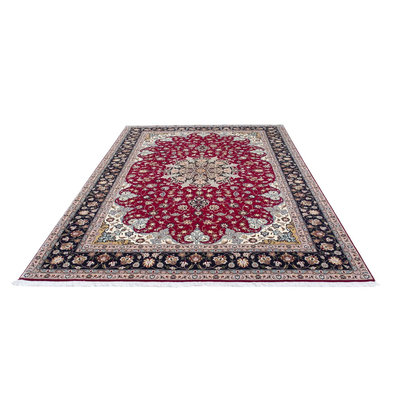 Persisk tæppe - Tabriz - Royal - 307 x 204 cm - mørkerød