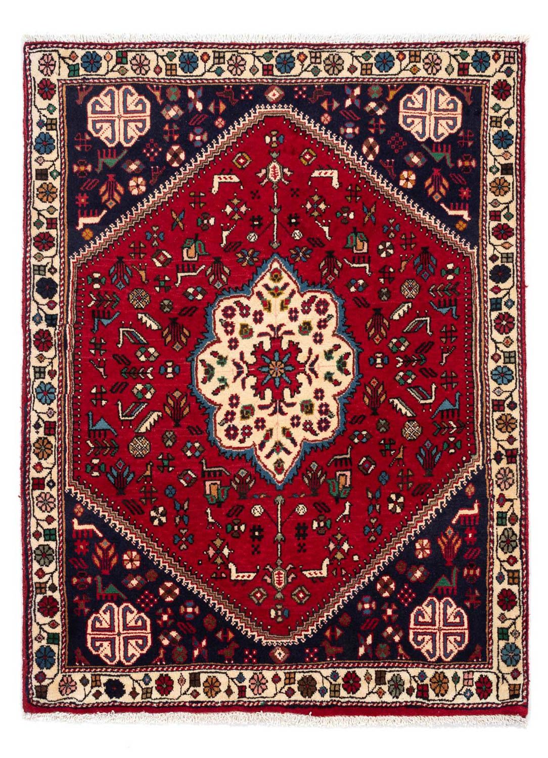 Persisk tæppe - Nomadisk - 148 x 102 cm - mørkerød