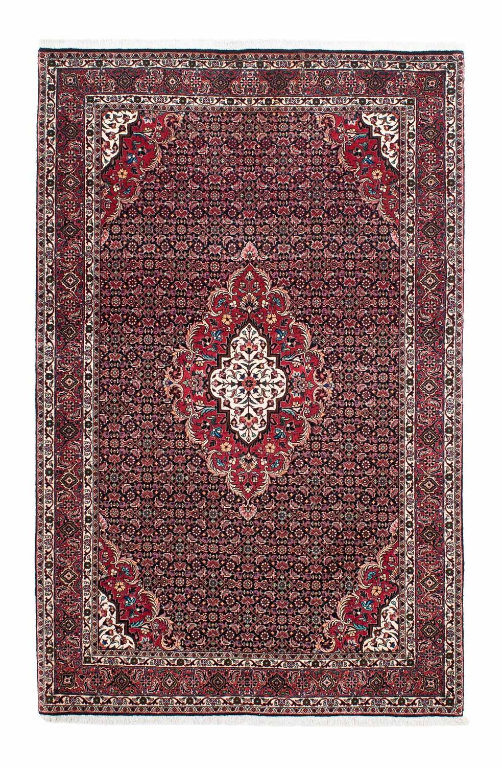 Persisk tæppe - Bijar - 214 x 133 cm - rød