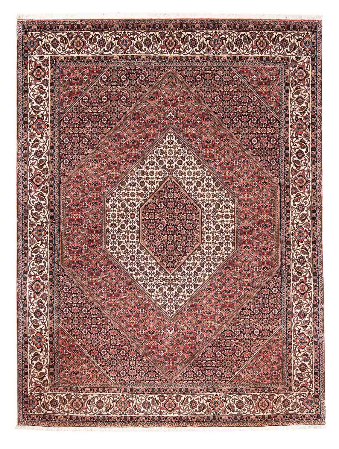 Persisk tæppe - Bijar - 227 x 171 cm - lysrød