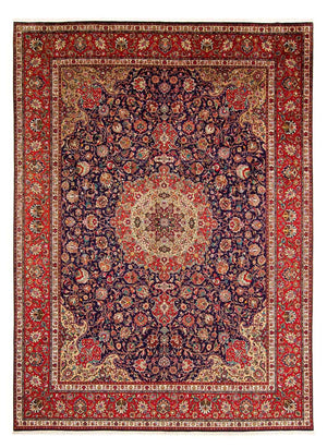 Persisk tæppe - Tabriz - 395 x 297 cm - lysrød