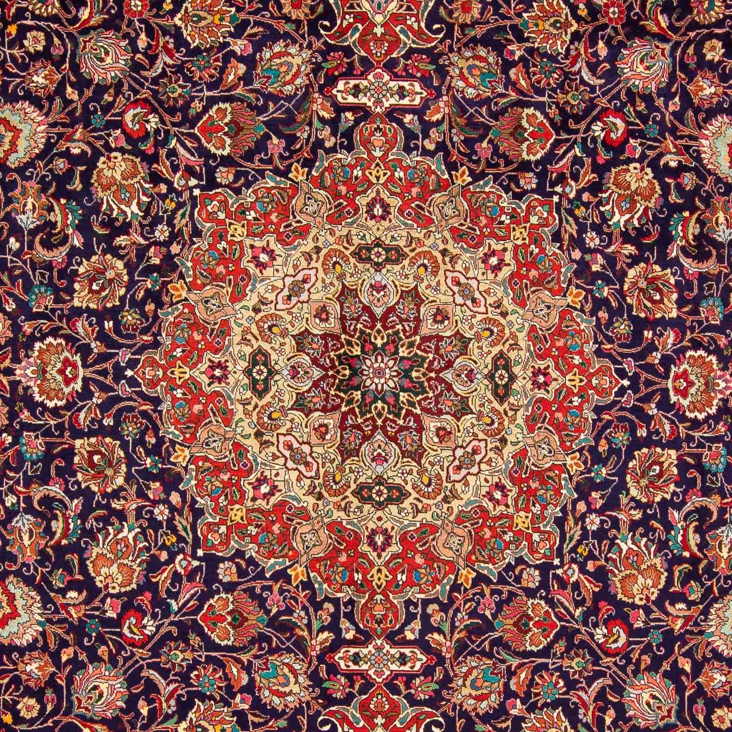 Persisk tæppe - Tabriz - 395 x 297 cm - lysrød