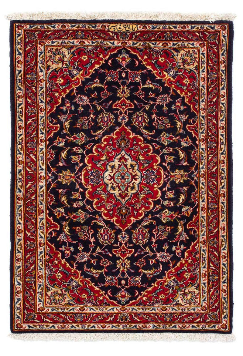 Persisk tæppe - Keshan - 116 x 78 cm - mørkeblå
