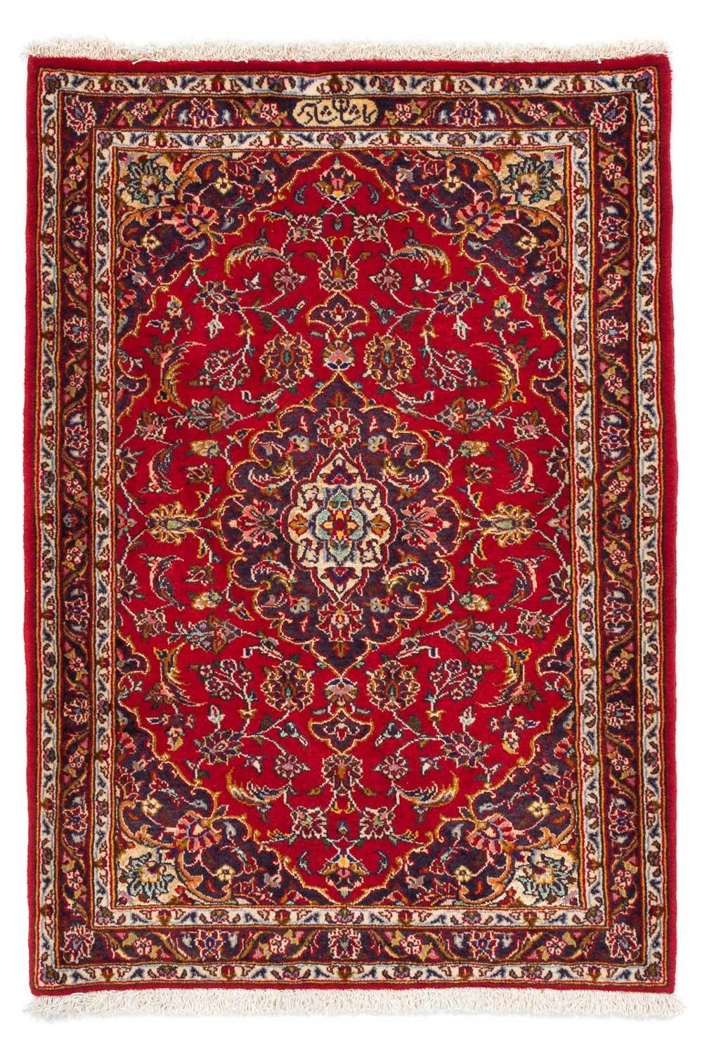 Persisk tæppe - Keshan - 118 x 79 cm - rød