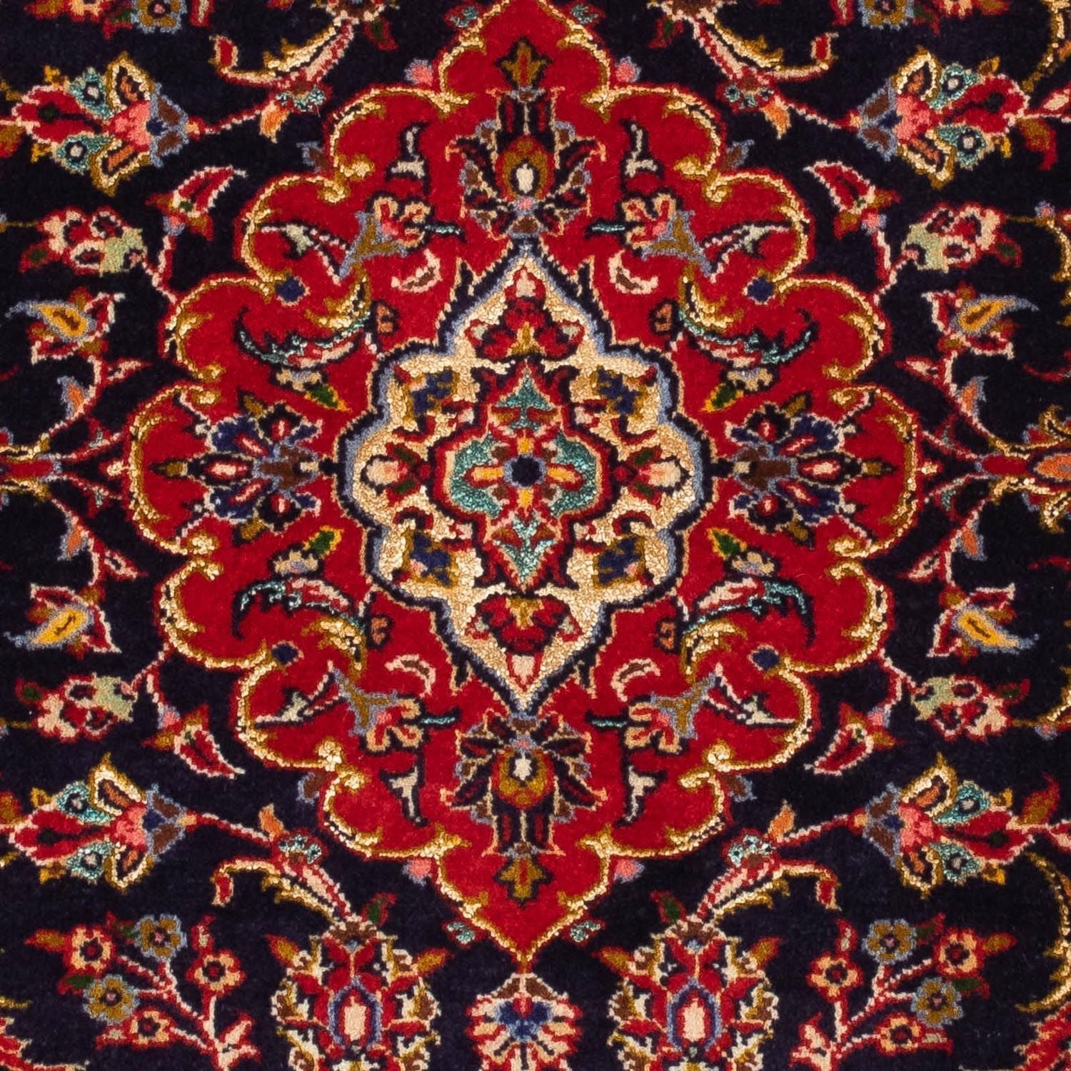 Persisk tæppe - Keshan - 121 x 79 cm - mørkeblå