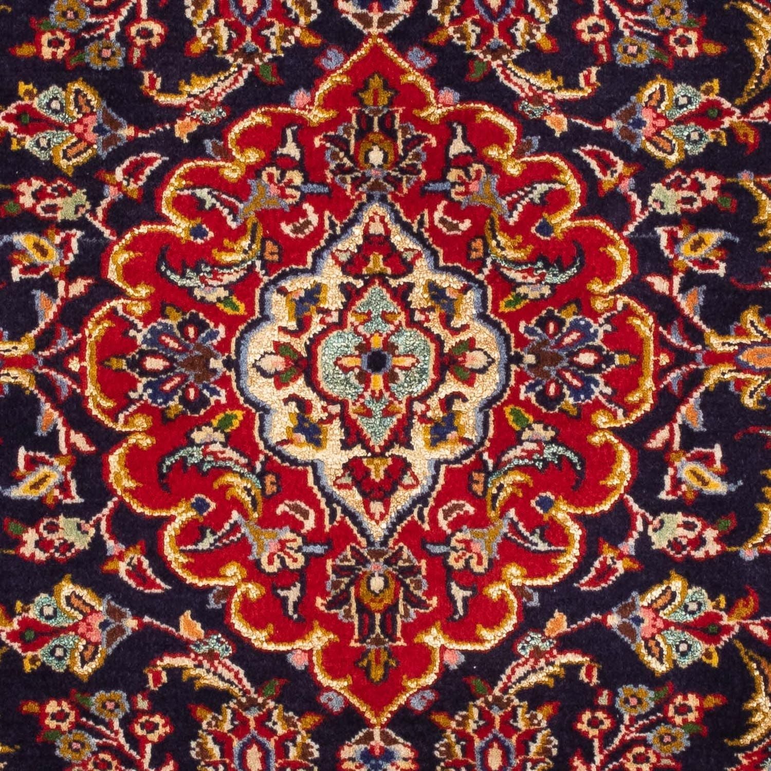 Persisk tæppe - Keshan - 113 x 78 cm - mørkeblå