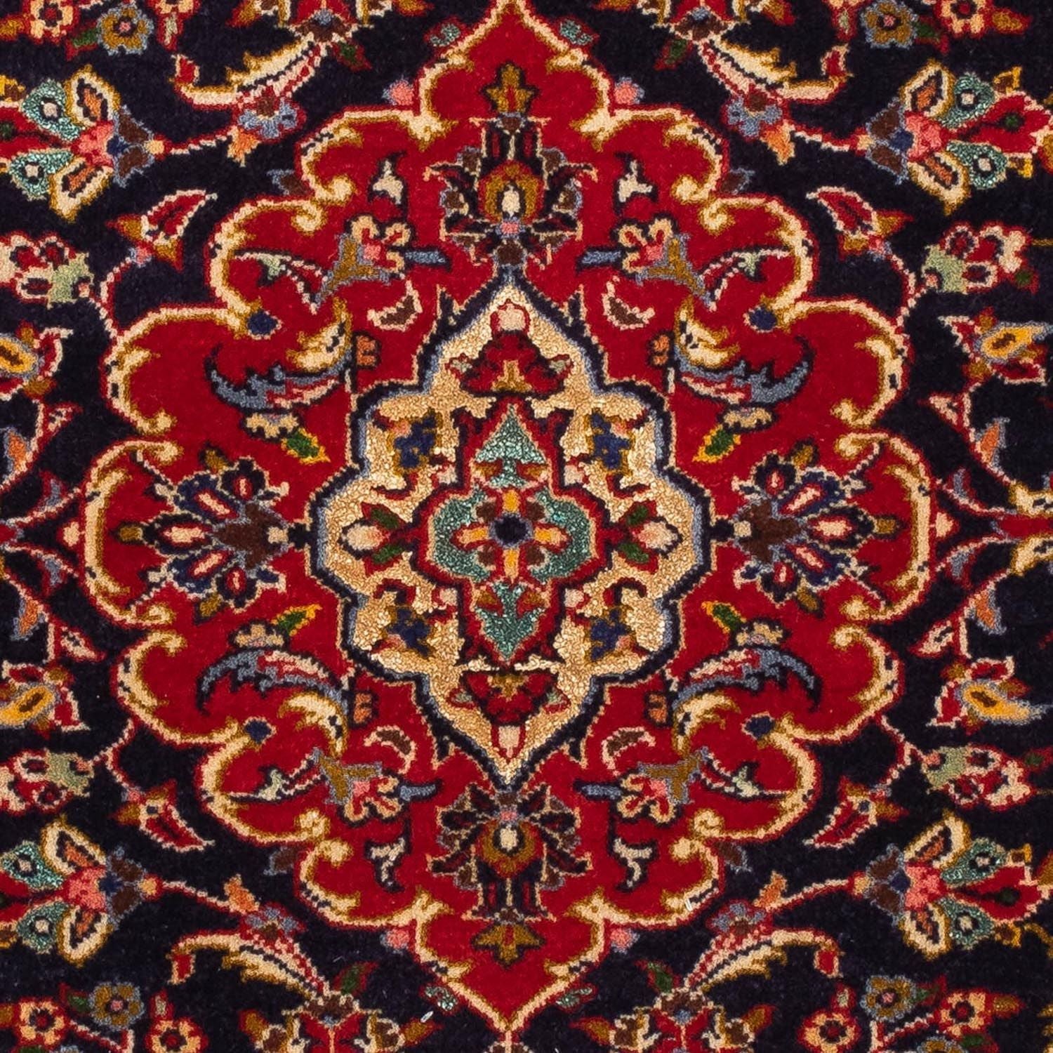 Persisk tæppe - Keshan - 119 x 80 cm - mørkeblå
