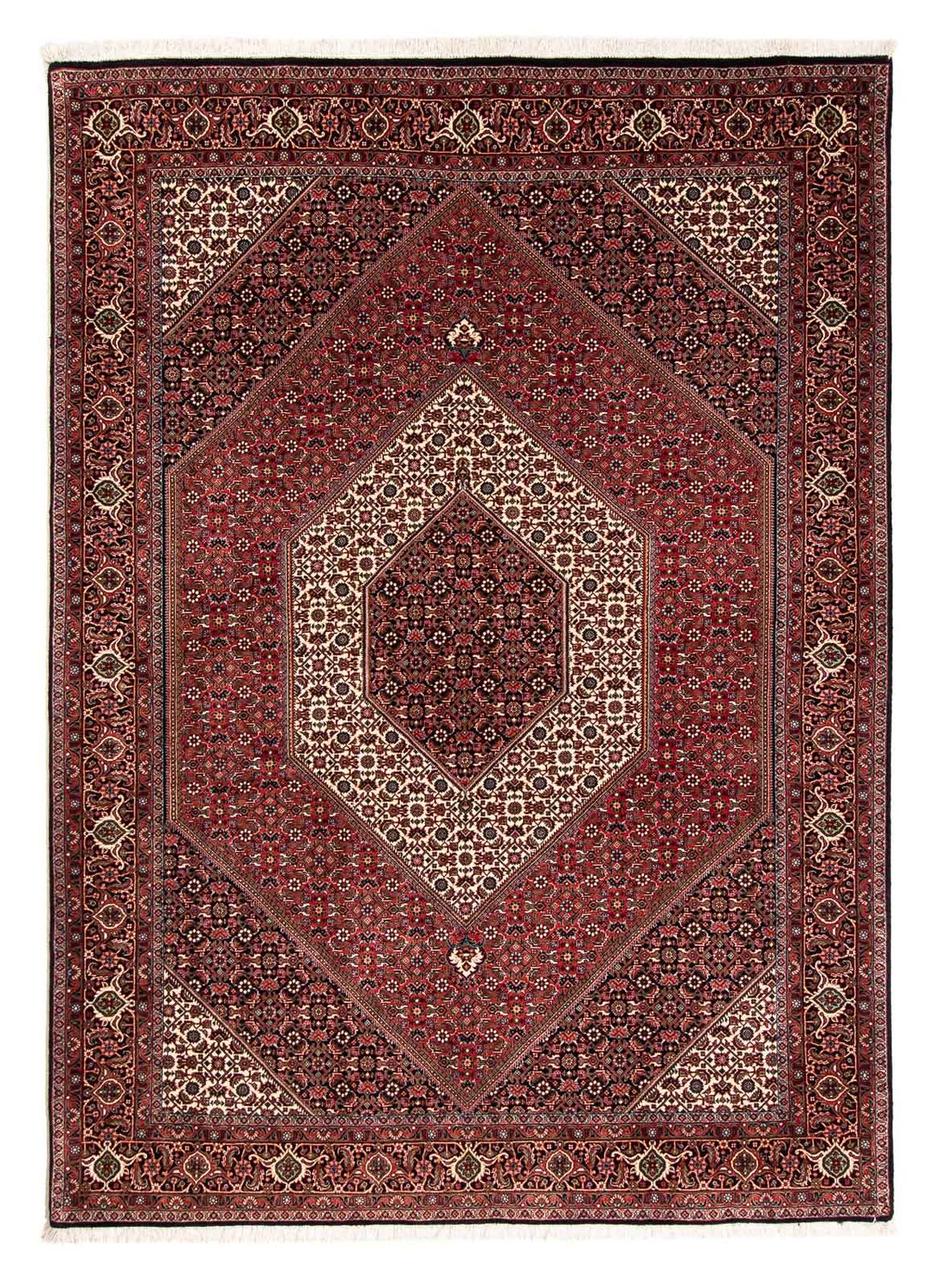 Persisk tæppe - Bijar - 238 x 175 cm - mørkerød