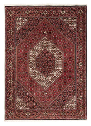 Persisk tæppe - Bijar - 238 x 175 cm - mørkerød