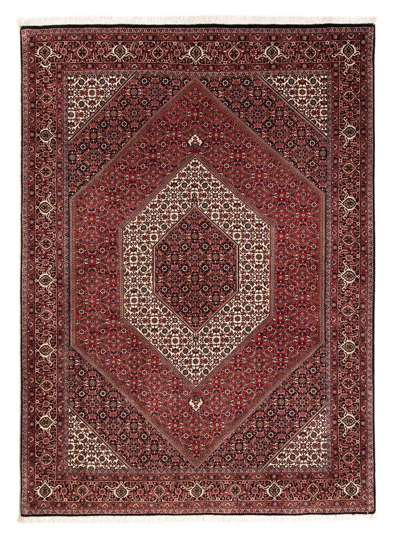 Persisk tæppe - Bijar - 238 x 175 cm - mørkerød