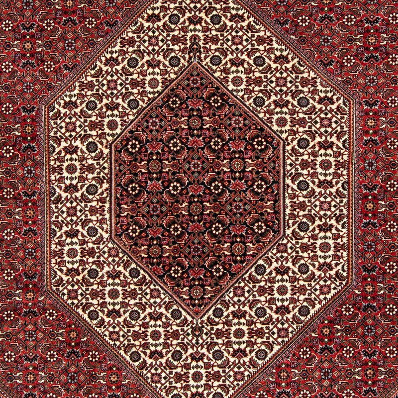 Persisk tæppe - Bijar - 238 x 175 cm - mørkerød