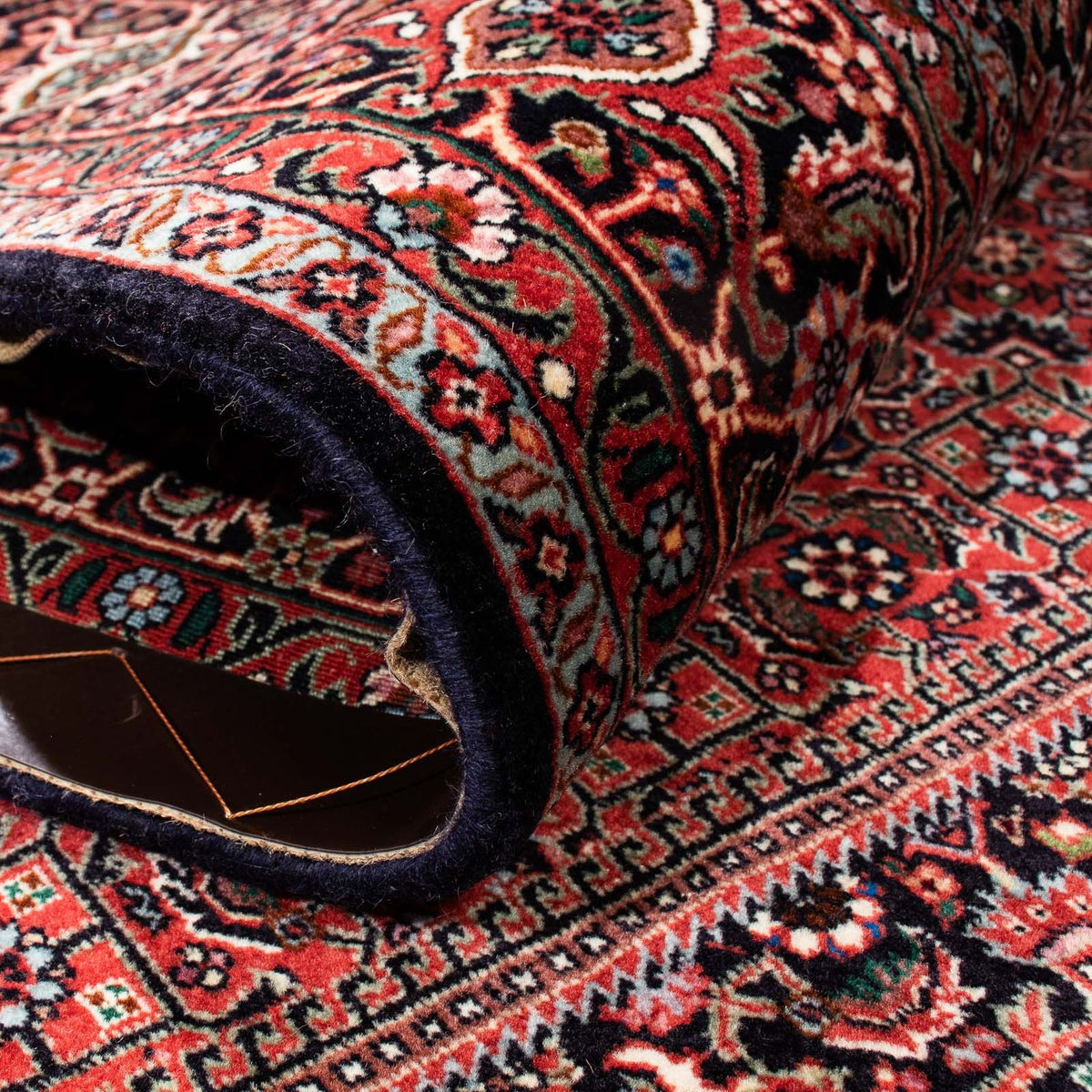 Persisk tæppe - Bijar - 238 x 175 cm - mørkerød