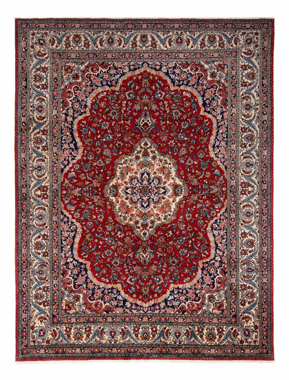 Persisk tæppe - Nomadisk - 345 x 258 cm - mørkerød