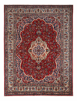 Persisk tæppe - Nomadisk - 345 x 258 cm - mørkerød