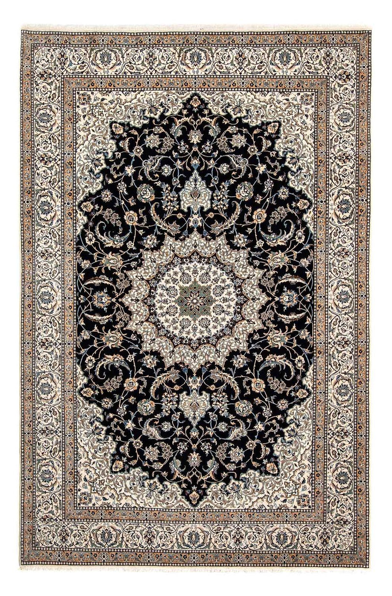Persisk tæppe - Nain - Premium - 296 x 200 cm - mørkeblå