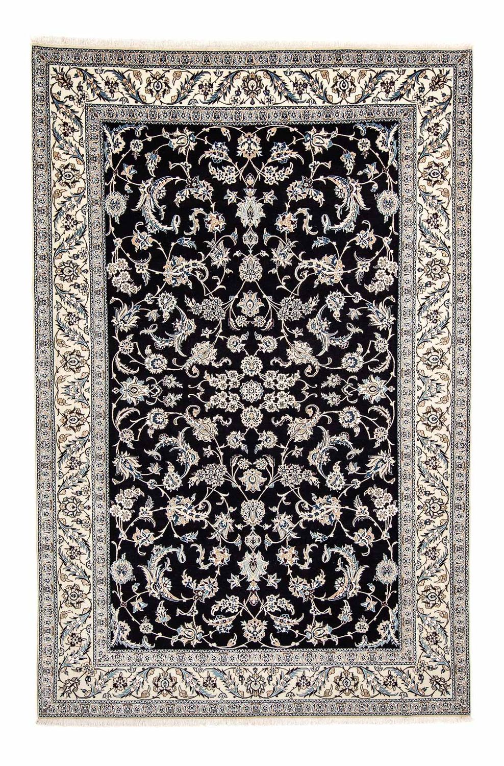 Persisk tæppe - Nain - Premium - 309 x 200 cm - mørkeblå