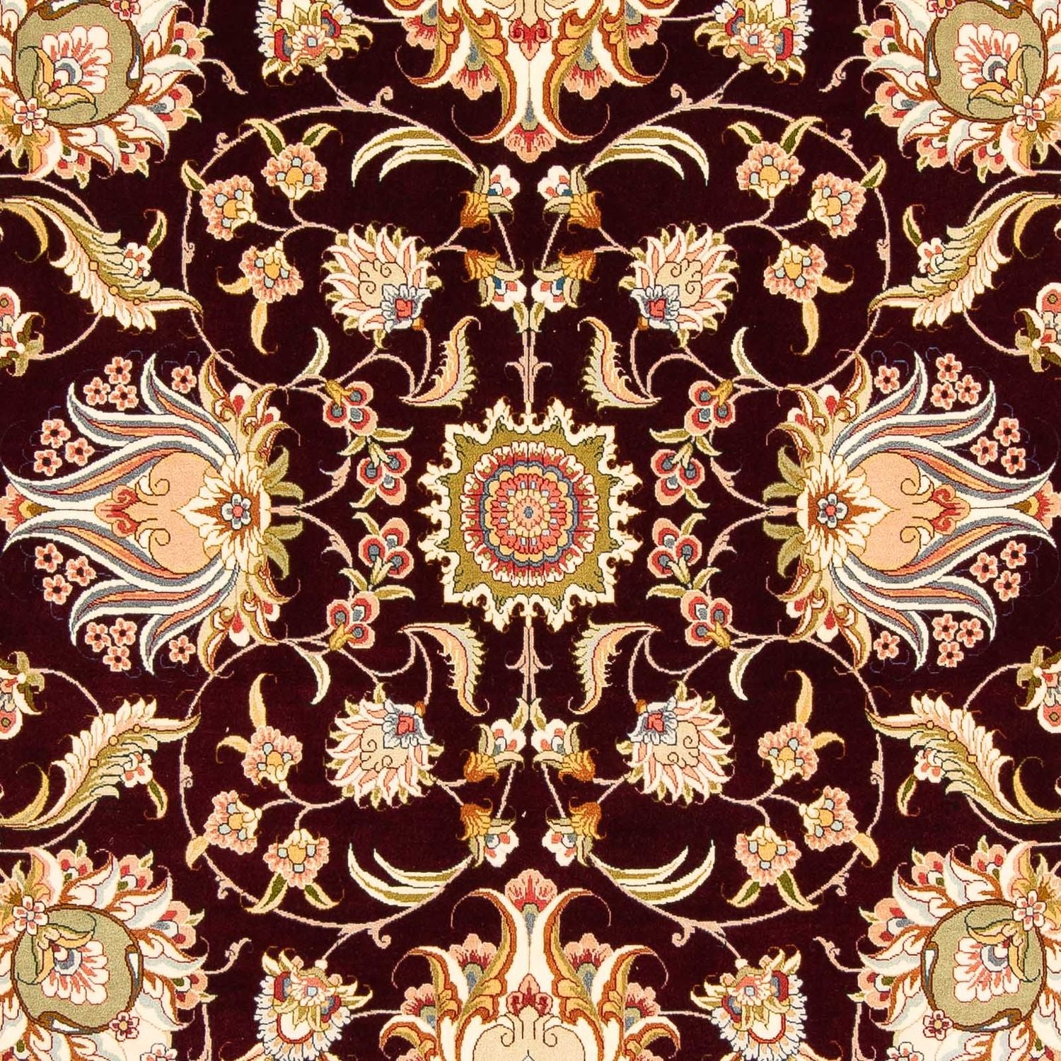 Persisk tæppe - Tabriz - Royal - 314 x 203 cm - mørkerød