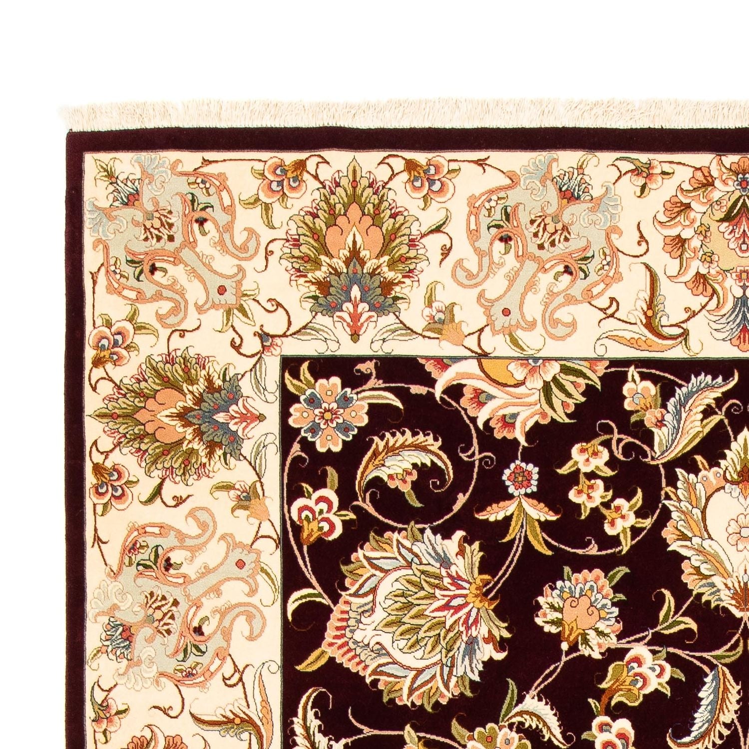 Persisk tæppe - Tabriz - Royal - 314 x 203 cm - mørkerød
