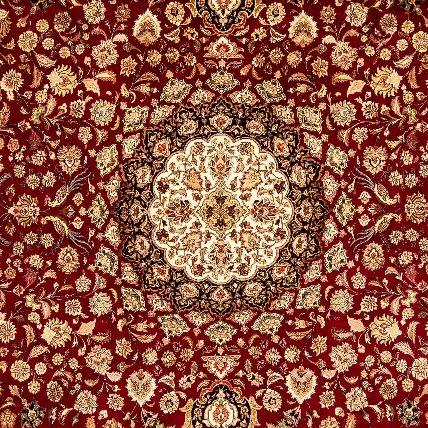Persisk tæppe - Tabriz - Royal - 364 x 247 cm - mørkerød
