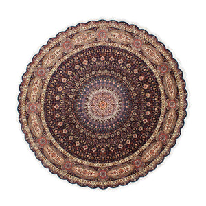 Persisk tæppe - Tabriz - Royal rundt  - 240 x 240 cm - mørkeblå