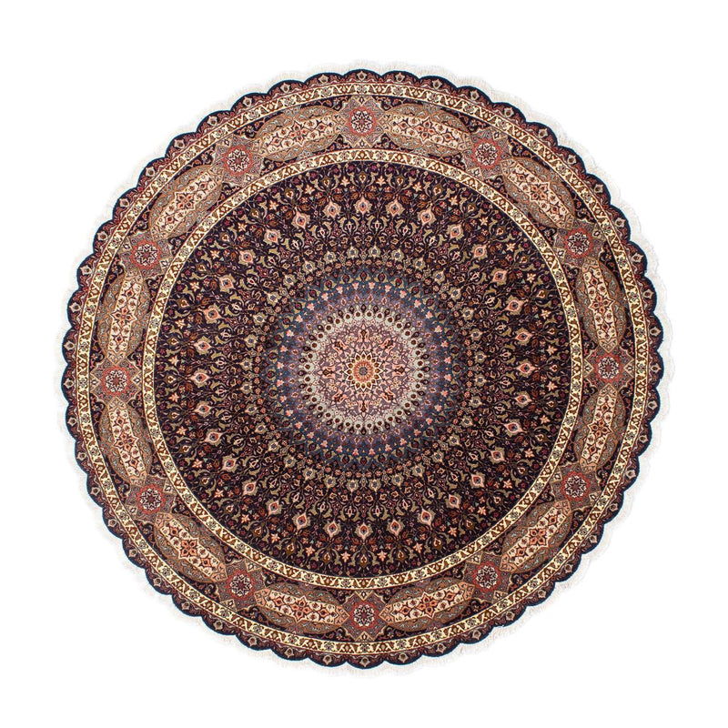Persisk tæppe - Tabriz - Royal rundt  - 240 x 240 cm - mørkeblå