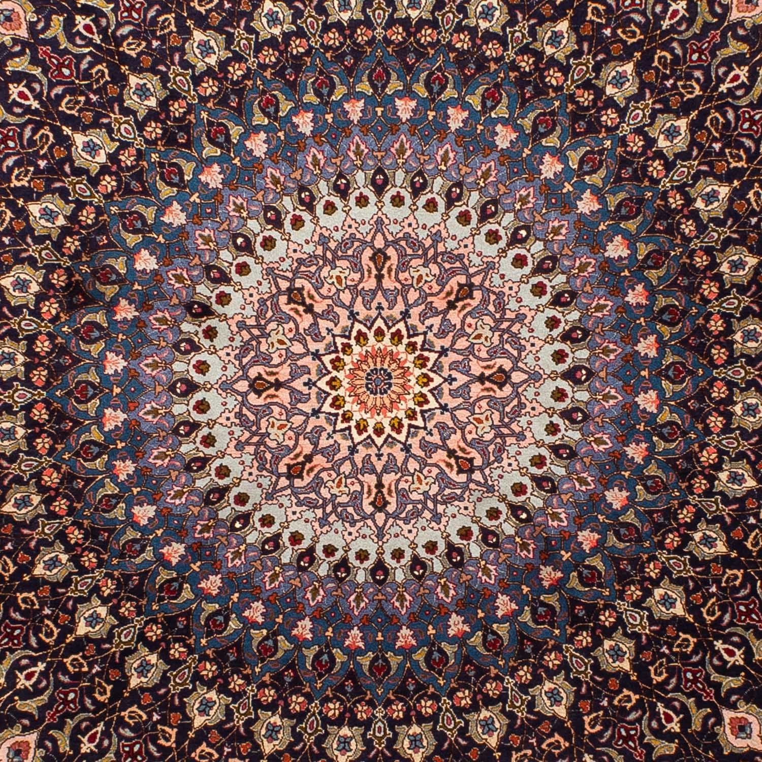 Persisk tæppe - Tabriz - Royal rundt  - 240 x 240 cm - mørkeblå