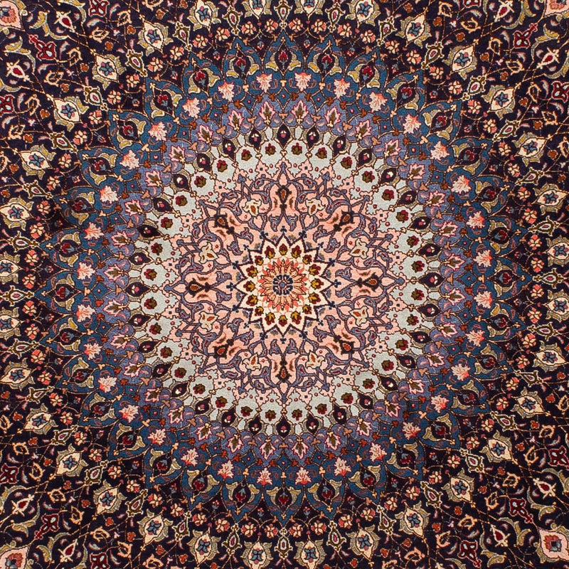 Persisk tæppe - Tabriz - Royal rundt  - 240 x 240 cm - mørkeblå