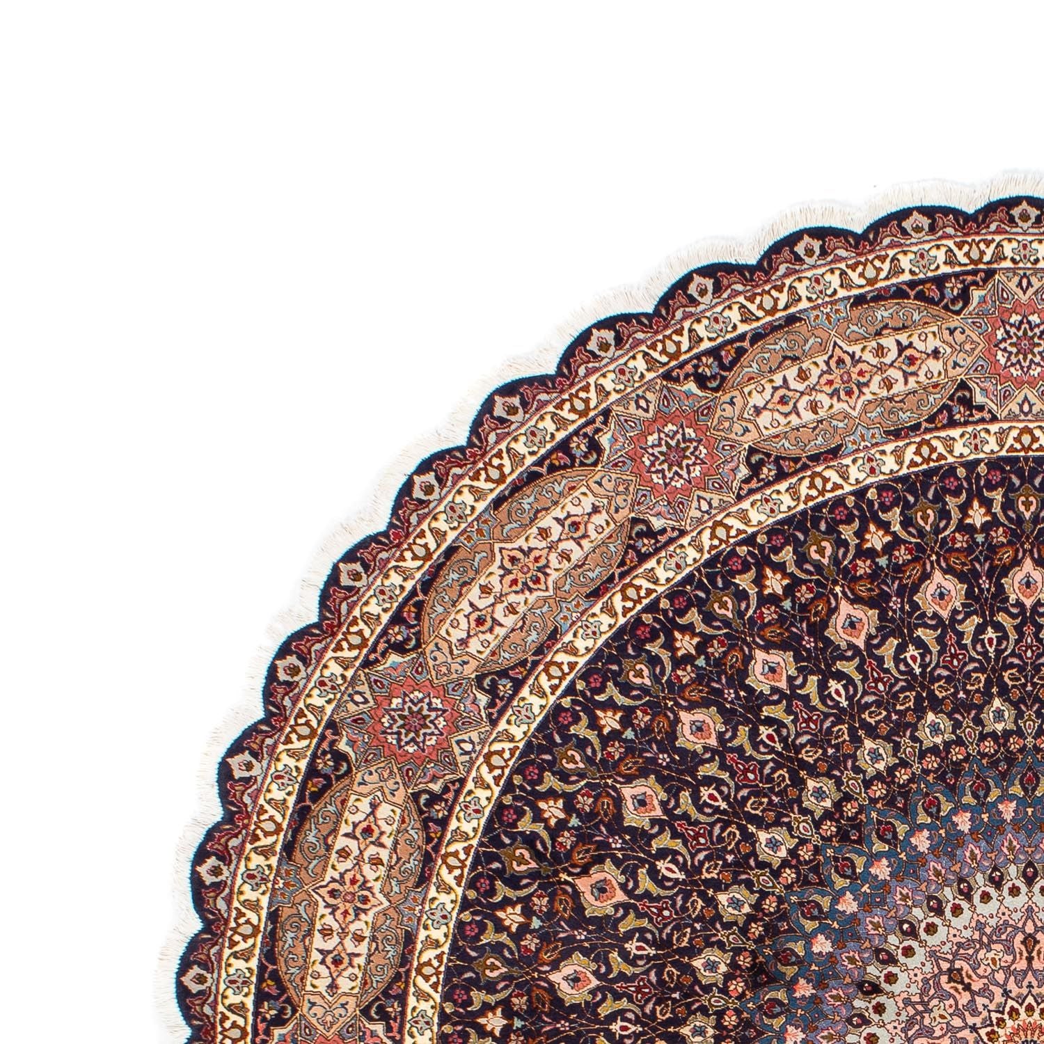 Persisk tæppe - Tabriz - Royal rundt  - 240 x 240 cm - mørkeblå