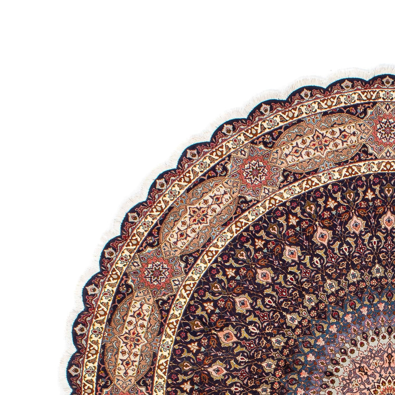 Persisk tæppe - Tabriz - Royal rundt  - 240 x 240 cm - mørkeblå