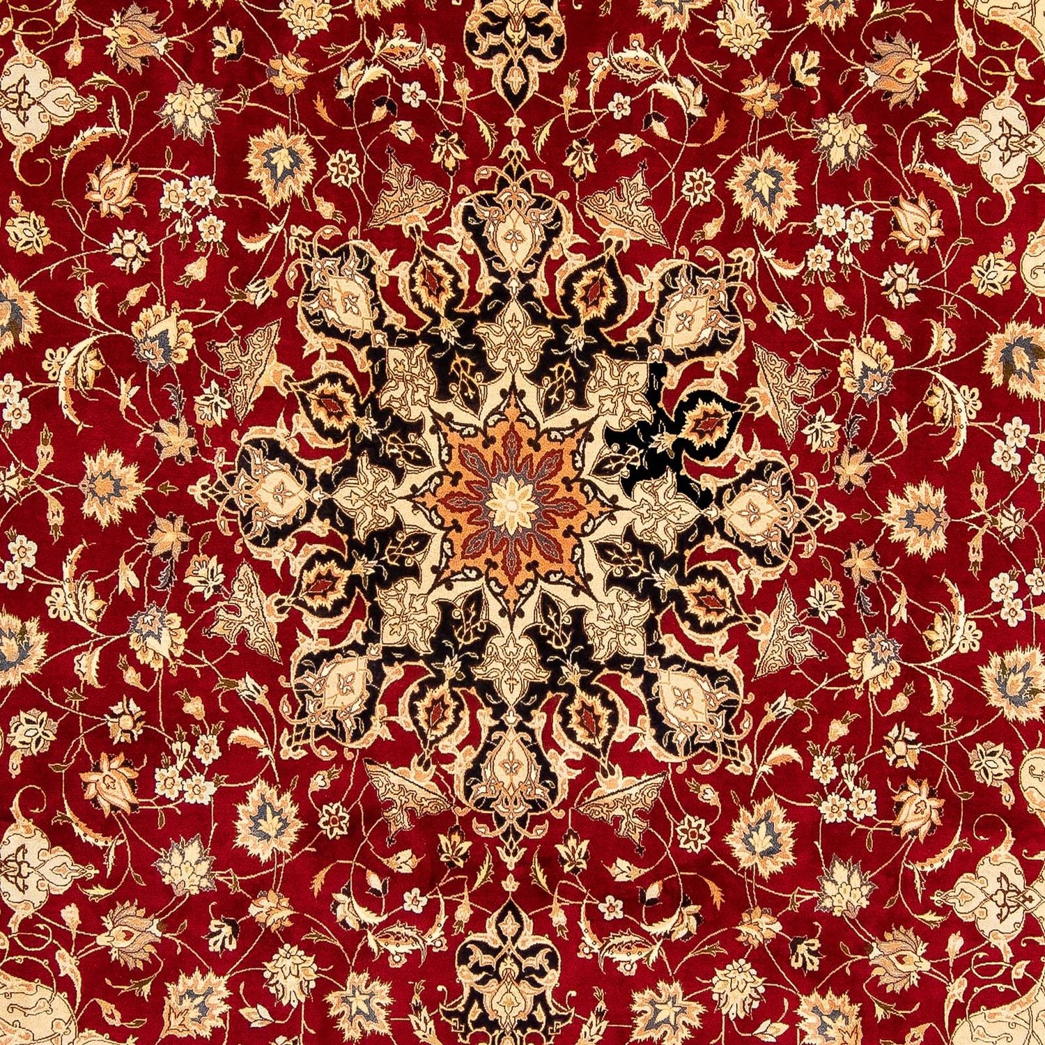 Persisk tæppe - Tabriz - Royal - 343 x 255 cm - mørkerød