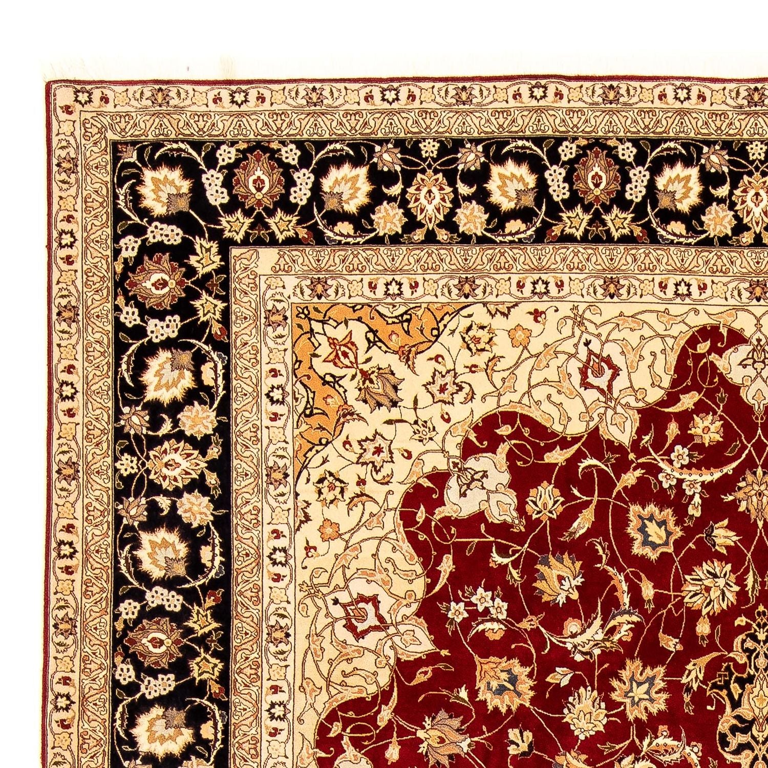 Persisk tæppe - Tabriz - Royal - 343 x 255 cm - mørkerød
