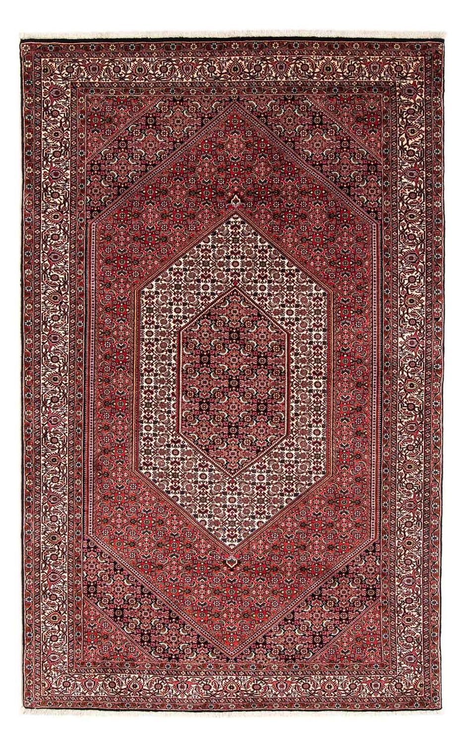 Persisk tæppe - Bijar - 255 x 153 cm - mørkerød