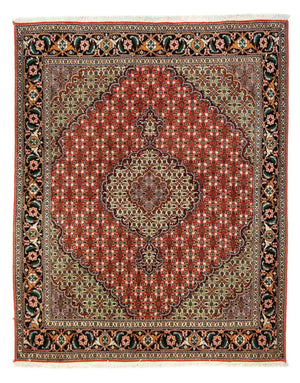 Persisk tæppe - Tabriz - 191 x 154 cm - mørkerød