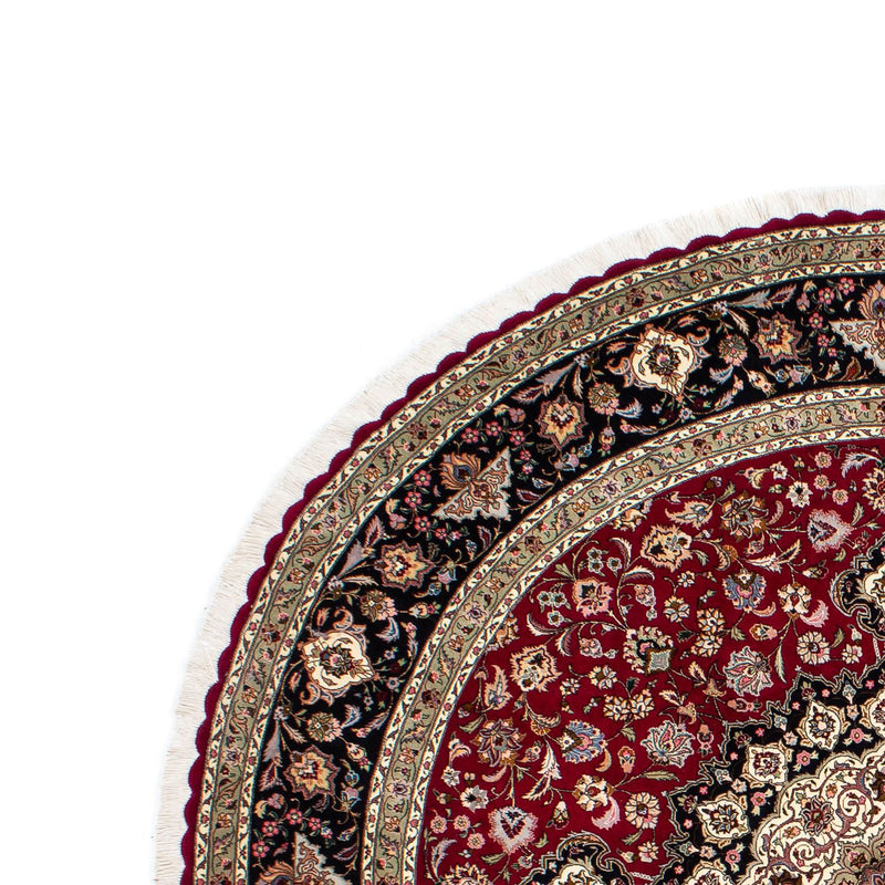 Persisk tæppe - Tabriz - Royal rundt  - 245 x 245 cm - mørkerød