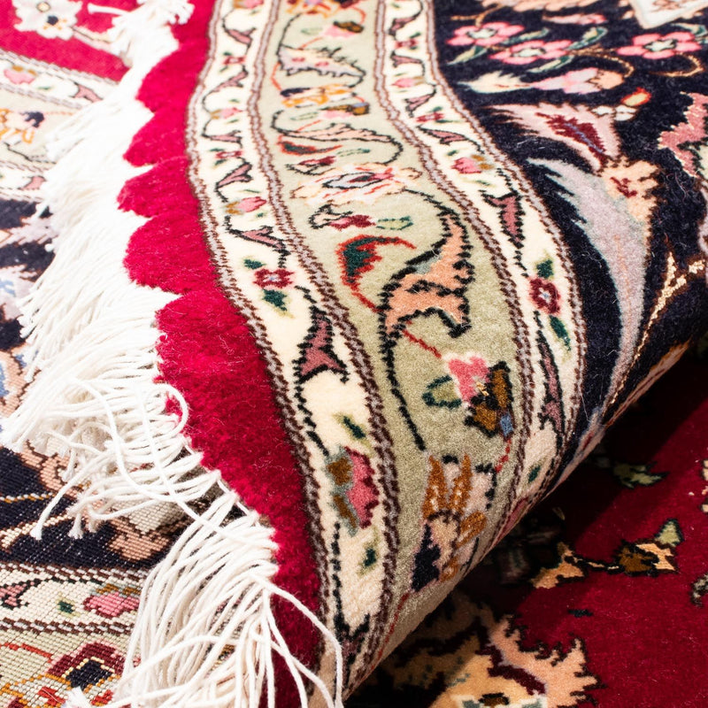 Persisk tæppe - Tabriz - Royal rundt  - 245 x 245 cm - mørkerød