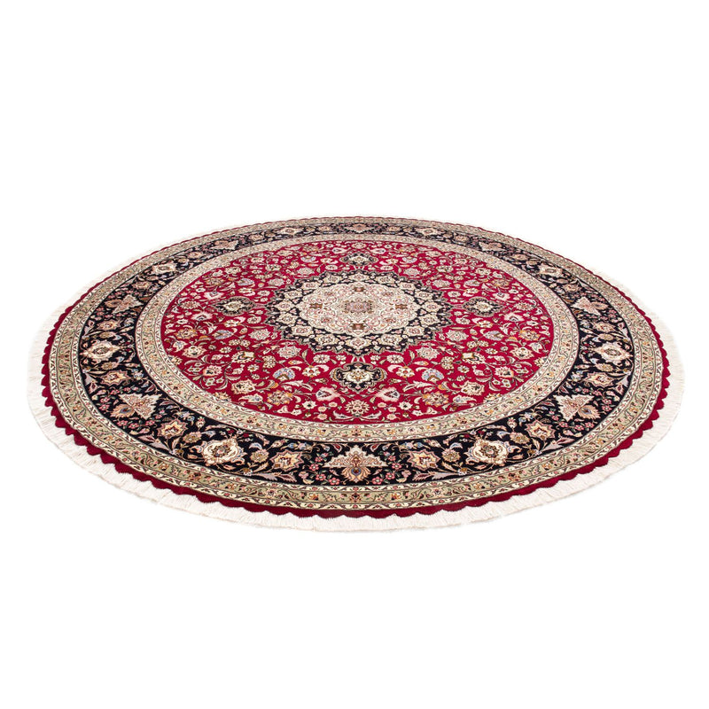 Persisk tæppe - Tabriz - Royal rundt  - 245 x 245 cm - mørkerød
