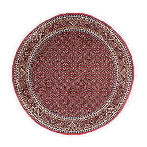 Persisk tæppe - Bijar rundt  - 155 x 155 cm - mørkerød