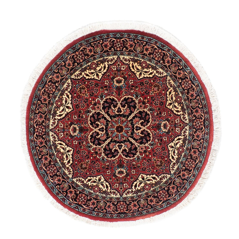 Persisk tæppe - Bijar rundt  - 100 x 100 cm - mørkerød