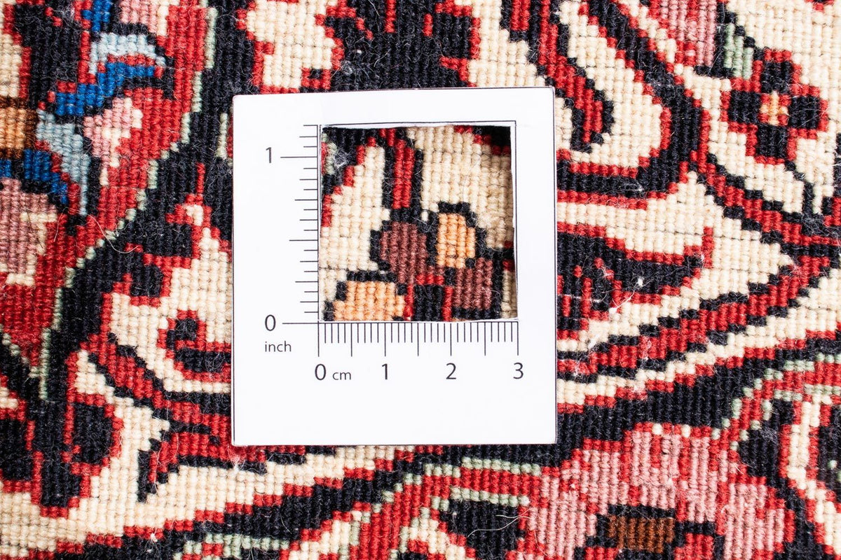 Persisk tæppe - Bijar rundt  - 255 x 255 cm - mørkerød