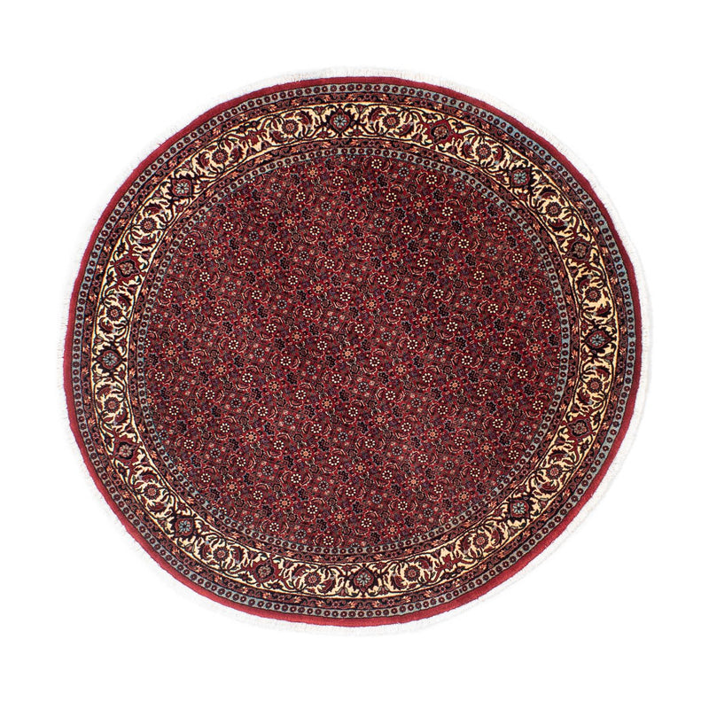 Persisk tæppe - Bijar rundt  - 155 x 155 cm - mørkerød