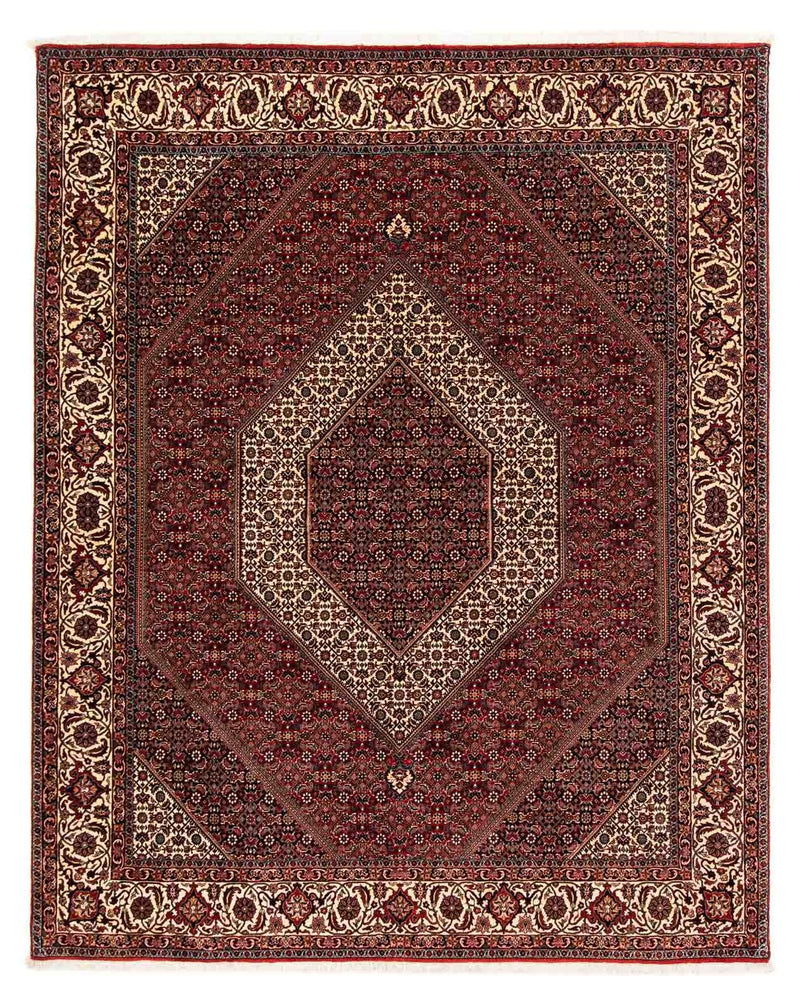 Persisk tæppe - Bijar - 254 x 205 cm - mørkerød