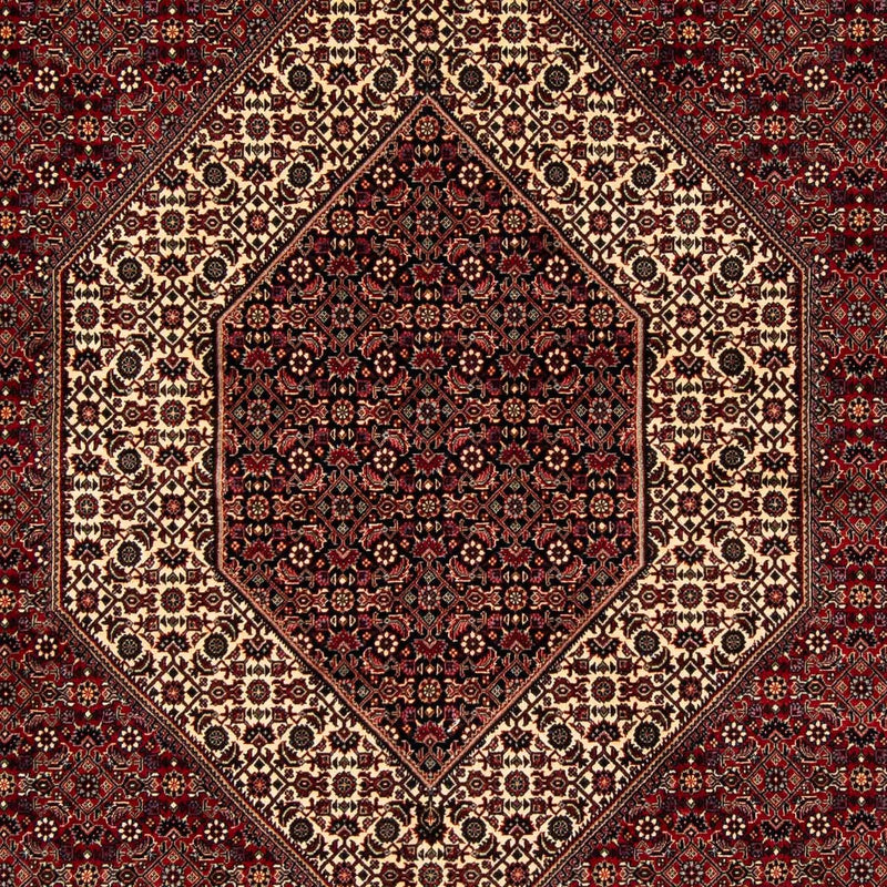 Persisk tæppe - Bijar - 254 x 205 cm - mørkerød