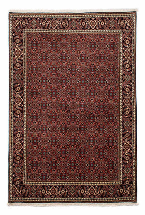 Persisk tæppe - Bijar - 246 x 172 cm - mørkerød