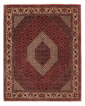 Persisk tæppe - Bijar - 254 x 204 cm - mørkerød