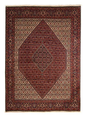 Persisk tæppe - Bijar - 337 x 250 cm - mørkerød