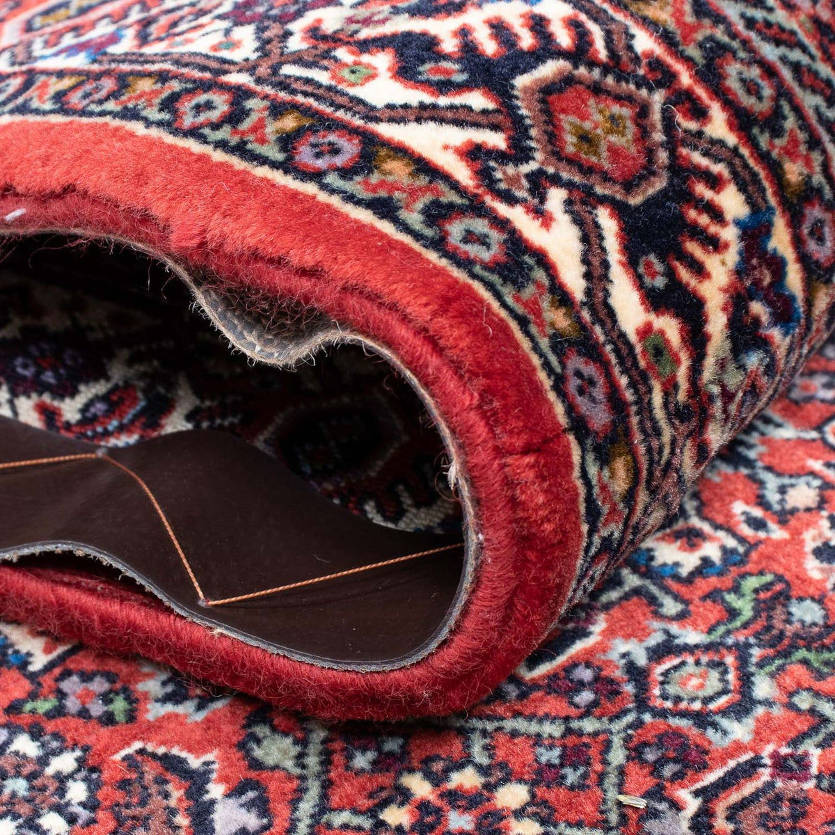 Løber Persisk tæppe - Bijar - 380 x 75 cm - mørkerød