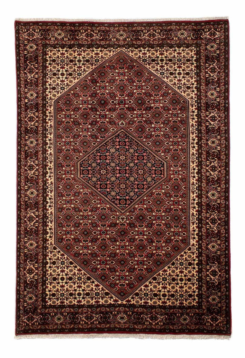 Persisk tæppe - Bijar - 297 x 202 cm - mørkerød
