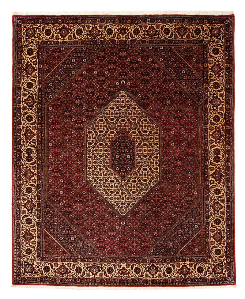 Persisk tæppe - Bijar - 255 x 205 cm - mørkerød