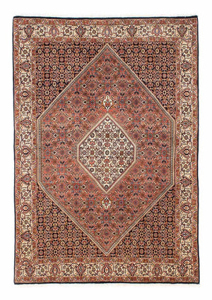 Persisk tæppe - Bijar - 242 x 165 cm - lysrød