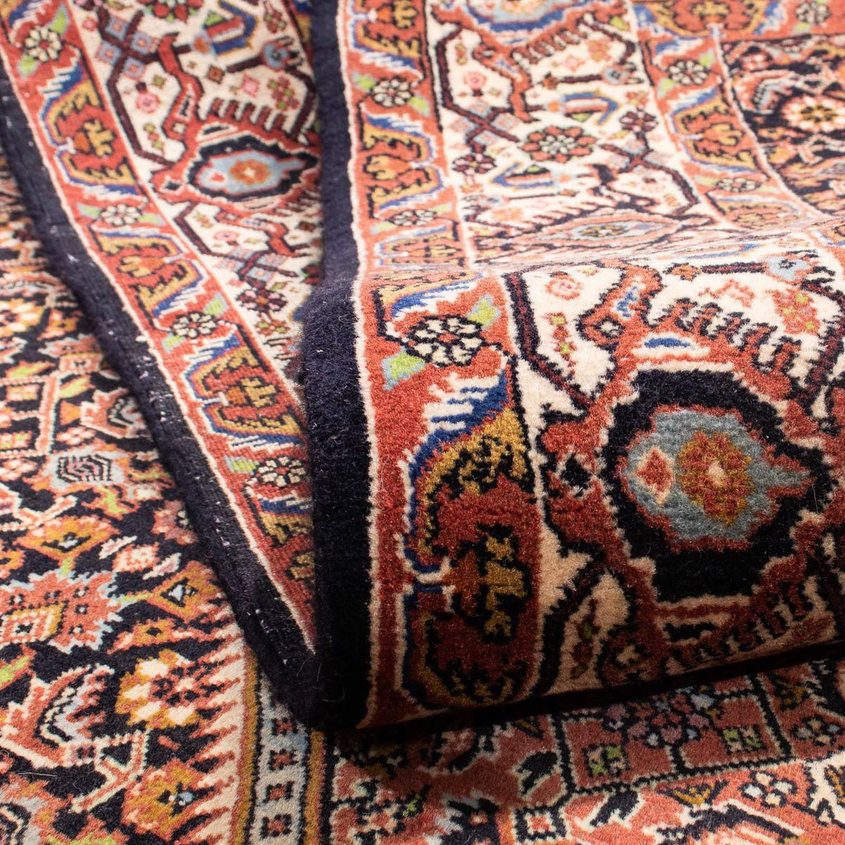 Persisk tæppe - Bijar - 242 x 165 cm - lysrød